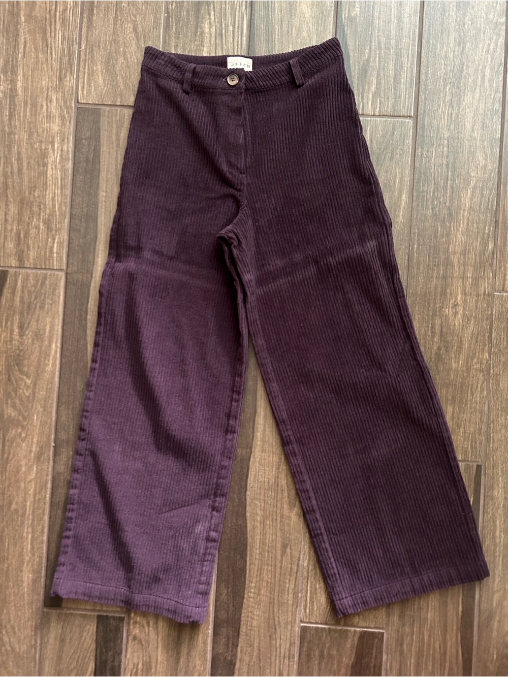 OffOn Wide Wale Corduroy Wide Leg Pants in Eggplant Purple Sz S